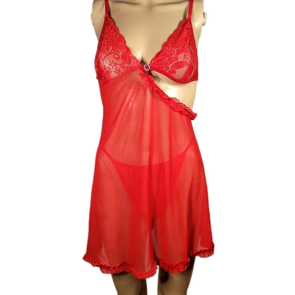 Babydoll lingerie sexy women size M Color Red Buy 2, get the third one free - Picture 1 of 6